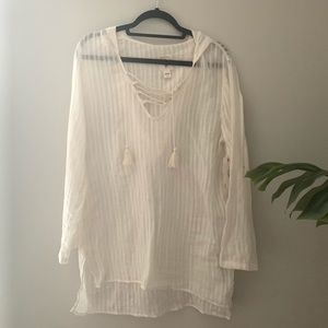 NWT Hurley Same Side Hoodie Coverup / Top Large